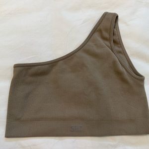 Set Active Tan SCULPTFLEX® RIBBED ONE SHOULDER BRA